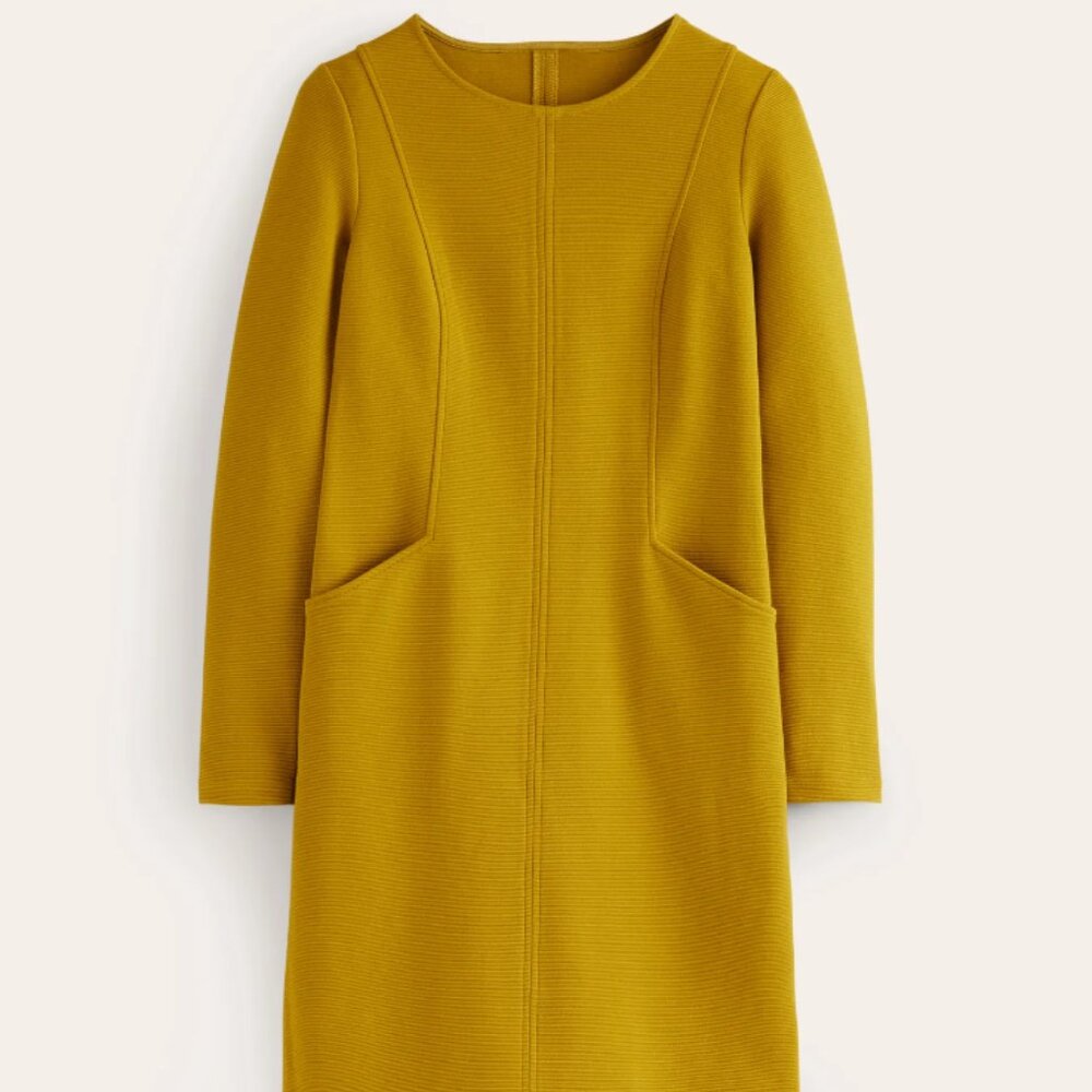 Boden Ellen Ottoman Dress - US 16L - Mustard Yellow